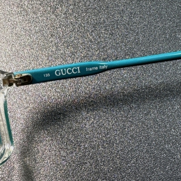 Gucci Italy GG2102 135 65L Clear/Turquoise Eyeglasses - Picture 4 of 7